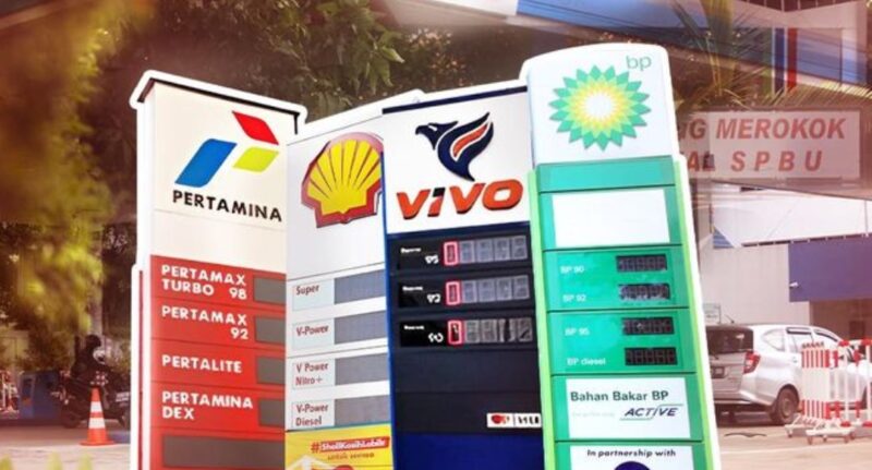 Deretan papan harga BBM dari berbagai SPBU di Indonesia seperti Pertamina, Shell, Vivo, dan BP-AKR usai pembaruan harga BBM terbaru per 25 Mei 2026.