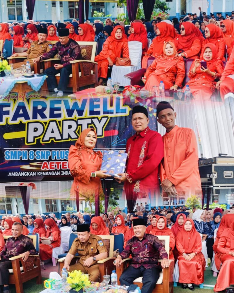Suasana haru dan penuh kebanggaan pada acara pelepasan siswa-siswi Kelas IX SMPN 8 SNP Plus Kota Sungai Penuh Tahun 2026 bertema Aeterna’26.