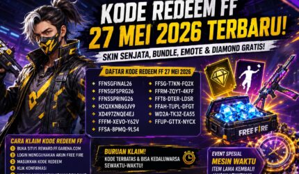 Kode redeem Free Fire terbaru 27 Mei 2026 dengan hadiah diamond dan skin gratis