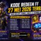 Daftar kode redeem FF terbaru 27 Mei 2026 yang bisa ditukar pemain untuk mendapatkan hadiah gratis dari Garena.