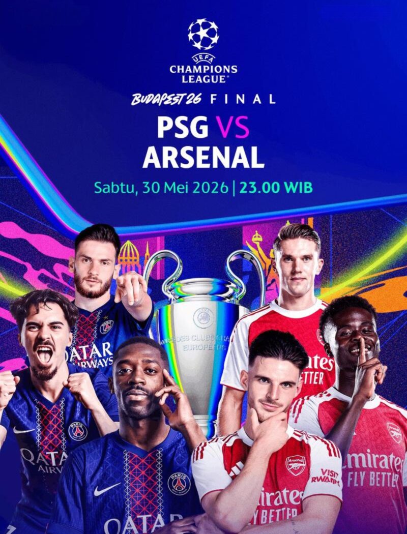PSG akan menghadapi Arsenal pada final Liga Champions 2026 di Budapest, Sabtu malam WIB.