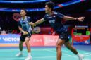 Fajar Alfian dan Muhammad Shohibul Fikri saat tampil di perempat final Singapore Open 2026.
