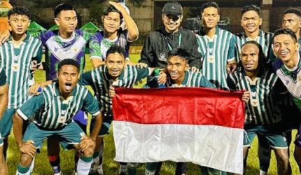 Pemain FA7 Indonesia merayakan kemenangan atas Brasil pada semifinal IFA7 World Championship 2026