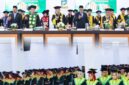 Rektor IAIN Kerinci Dr. Jafar Ahmad bersama Wali Kota Sungai Penuh Alfin dan para tamu undangan menghadiri prosesi Wisuda XII IAIN Kerinci Tahun 2026 yang mengukuhkan 538 lulusan S1 dan S2.