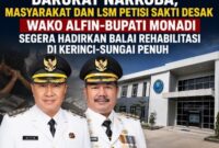 Masyarakat bersama LSM Petisi Sakti mendesak Wali Kota Sungai Penuh Alfin dan Bupati Kerinci Monadi segera menghadirkan balai rehabilitasi narkoba untuk menyelamatkan generasi muda dari ancaman penyalahgunaan narkotika.