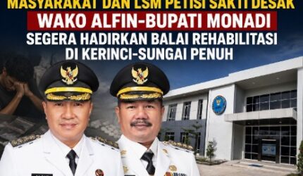 Masyarakat dan LSM Petisi Sakti desak Alfin dan Monadi hadirkan balai rehabilitasi narkoba di Kerinci dan Sungai Penuh.