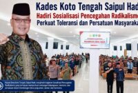 Kepala Desa Koto Tengah, Saipul Hadi, mengikuti Sosialisasi Akbar Pencegahan Paham Intoleransi, Radikalisme, Ekstremisme, dan Terorisme (IRET) di Aula Kampus IAIN Kerinci.