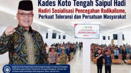 Kepala Desa Koto Tengah, Saipul Hadi, mengikuti Sosialisasi Akbar Pencegahan Paham Intoleransi, Radikalisme, Ekstremisme, dan Terorisme (IRET) di Aula Kampus IAIN Kerinci.