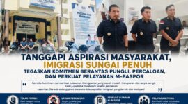 Kantor Imigrasi Kerinci menegaskan komitmennya dalam memberantas pungutan liar dan praktik percaloan serta terus meningkatkan kualitas pelayanan keimigrasian kepada masyarakat melalui sistem M-Paspor yang transparan dan akuntabel.