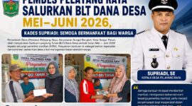 Pemerintah Desa Pelayang Raya menyalurkan Bantuan Langsung Tunai (BLT) Dana Desa periode Mei–Juni 2026 kepada keluarga penerima manfaat. Kegiatan yang berlangsung pada 26 Juni 2026 tersebut merupakan bentuk kepedulian Pemdes Pelayang Raya