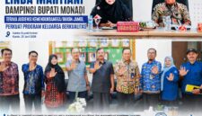 Kadis PPKBPPPA Kabupaten Kerinci Linda Martiani mendampingi Bupati Kerinci Monadi menerima audiensi Kepala Perwakilan Kemendukbangga/BKKBN Provinsi Jambi, Zamhari, di Kantor Bupati Kerinci