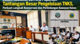 Perwakilan BBTNKS memaparkan kondisi terkini Taman Nasional Kerinci Seblat (TNKS), tantangan pengelolaan kawasan, serta langkah konservasi dan perlindungan hutan dalam kegiatan audiensi di Kerinci