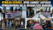 Massa LSM PETISI SAKTI menyampaikan aspirasi di Kantor Bupati dan DPRD Kabupaten Kerinci, mendesak pemerintah daerah segera merealisasikan pembangunan Balai Rehabilitasi Narkoba sebagai upaya penyelamatan generasi muda dari bahaya narkoba.