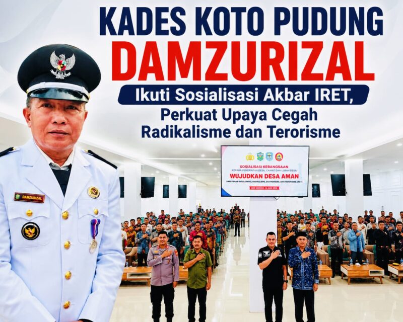 Kepala Desa Koto Pudung, Kecamatan Tanah Kampung, Kota Sungai Penuh, Damzurizal, mengikuti Sosialisasi Akbar Pencegahan Intoleransi, Radikalisme, Ekstremisme, dan Terorisme (IRET) di Aula Kampus IAIN Kerinci