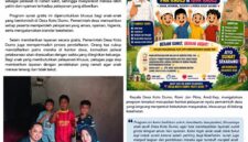 Kepala Desa Koto Dumo Romi Jon Pitra, Amd.Kep bersama Ketua TP PKK Mely Marza, Amd.Kep saat memberikan pelayanan dalam program sunat gratis bagi anak-anak Desa Koto Dumo.