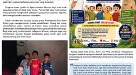 Kepala Desa Koto Dumo Romi Jon Pitra, Amd.Kep bersama Ketua TP PKK Mely Marza, Amd.Kep saat memberikan pelayanan dalam program sunat gratis bagi anak-anak Desa Koto Dumo.