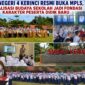 Kepala SMA Negeri 4 Kerinci, Nelly Afriyanty, S.Si., M.Pd, didampingi personel Satbinmas Polres Kerinci saat membuka Sosialisasi Budaya Sekolah dan Masa Pengenalan Lingkungan Sekolah (MPLS) bagi peserta didik baru Tahun Ajaran 2026/2027 di lapangan SMA Negeri 4 Kerinci