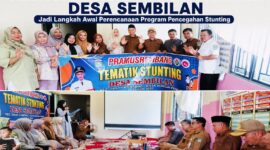 Pemerintah Desa Sembilan menggelar Pra-Musrenbang Tematik Stunting dengan menghadirkan Penyuluh KB Kecamatan Tanah Kampung sebagai narasumber guna menyusun program pencegahan dan percepatan penurunan stunting di tingkat desa.