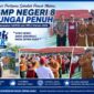 Suasana pembukaan Gerakan Ayah Mengantar Anak ke Sekolah (GAMAS) yang dirangkaikan dengan MPLS Ramah Tahun Ajaran 2026/2027 di SMP Negeri 8 Sungai Penuh,