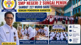 Sebanyak 227 murid baru mengikuti kegiatan MPLS Ramah Tahun Ajaran 2026/2027 di SMP Negeri 2 Sungai Penuh sebagai langkah awal mengenal lingkungan sekolah sekaligus memperkuat pendidikan karakter.