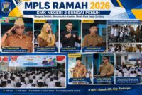 Peserta didik baru SMK Negeri 2 Sungai Penuh mengikuti kegiatan MPLS Ramah 2026 yang diisi dengan penyampaian materi, apel pagi, serta pengenalan lingkungan sekolah dan ruang praktik setiap program keahlian.