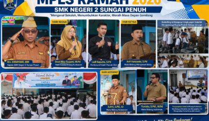 Peserta didik baru SMK Negeri 2 Sungai Penuh mengikuti rangkaian kegiatan MPLS Ramah 2026.