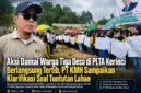 Masyarakat Desa Pulau Pandan, Karang Pandan, dan Pengasih Lama menggelar aksi damai di pintu masuk PLTA PT Kerinci Merangin Hidro pada Sabtu (18/7/2026) untuk menyampaikan tuntutan terkait ganti rugi lahan. Aksi berlangsung aman, tertib, dan mendapat pengamanan dari Polres Kerinci, Kodim 0417/Kerinci, serta petugas keamanan perusahaan.