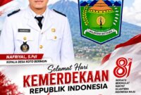 Kepala Desa Koto Bringin, Nafriyal, S.PdI, bersama Pemdes Koto Bringin menyampaikan ucapan Selamat Hari Kemerdekaan Republik Indonesia dan Dirgahayu HUT RI ke-81, 17 Agustus 2026.