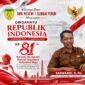 Kepala SMKN 1 Sungai Penuh, Saswardi, S.Pd., menyampaikan ucapan Dirgahayu Republik Indonesia ke-81 dalam momentum peringatan Hari Kemerdekaan RI.