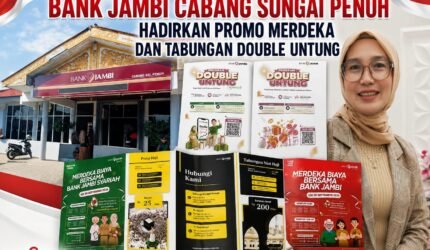 Pimpinan Bank Jambi Cabang Sungai Penuh Hj. Dessi Ervina saat menyampaikan informasi layanan dan promo Bank Jambi.