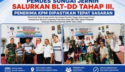 Pemdes Sungai Jernih menyalurkan BLT-DD Tahap III kepada 12 KPM