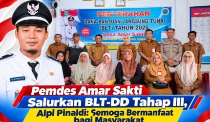 Penyerahan BLT-DD Tahap III Desa Amar Sakti Tahun 2026 di Kantor Desa Amar Sakti
