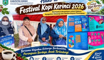 DPPKBP3A Kabupaten Kerinci hadir dalam Festival Kopi Kerinci 2026 dengan edukasi penguatan keluarga dan pemberdayaan perempuan.