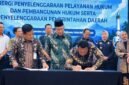 Wali Kota Sungai Penuh Alfin, S.H., menghadiri Sosialisasi Kekayaan Intelektual dan Launching Jambi IP Ecosystem yang dirangkaikan dengan penandatanganan kerja sama bersama Kanwil Kementerian Hukum Jambi, Kamis (24/9/2026), di Swiss-Belhotel Jambi.