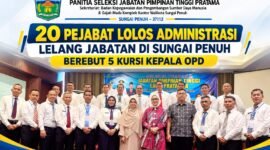 Sebanyak 20 pejabat dinyatakan lolos seleksi administrasi lelang Jabatan Pimpinan Tinggi (JPT) Pratama di lingkungan Pemerintah Kota Sungai Penuh. Mereka akan mengikuti tahapan seleksi untuk memperebutkan lima posisi kepala OPD.
