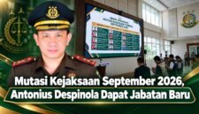 Antonius Despinola mendapat jabatan baru dalam mutasi Kejaksaan September 2026. Mutasi tersebut tercantum dalam daftar 16 pejabat yang mendapat penugasan baru di lingkungan Kejaksaan RI.