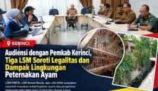Audiensi Pemkab Kerinci bersama LSM FAKTA, LSM Semut Merah dan LSM GP2M membahas legalitas serta dugaan dampak lingkungan peternakan ayam di Desa Baru Sungai Tutung.