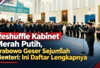 Presiden Prabowo Subianto melantik sejumlah menteri dan wakil menteri Kabinet Merah Putih di Istana Negara, Jakarta,