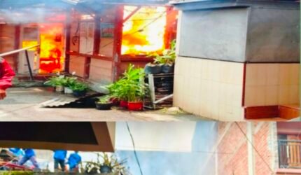 Kebakaran hebat di Sungai Penuh dan petugas Damkar memadamkan kobaran api