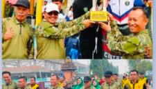 Wali Kota Sungai Penuh Alfin, Wakil Wali Kota Azhar Hamzah dan Dandim 0417/Kerinci Letkol Inf. Eko Siswanto mengikuti olahraga bersama dalam rangka memeriahkan HUT TNI ke-81 di Lapangan Merdeka Kota Sungai Penuh.