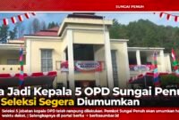 Proses seleksi lima jabatan kepala OPD di lingkungan Pemerintah Kota Sungai Penuh memasuki tahap akhir.