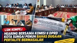 LSM Kompej bersama Komisi II DPRD Kota Sungai Penuh menggelar hearing membahas dugaan Pertalite bermasalah dan rencana uji laboratorium untuk memperoleh kepastian berdasarkan hasil pemeriksaan.