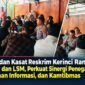 Kapolres Kerinci bersama Kasat Reskrim dan insan pers serta LSM menggelar silaturahmi guna mempererat kemitraan, memperkuat keterbukaan informasi, dan menjaga situasi kamtibmas di Kabupaten Kerinci dan Kota Sungai Penuh