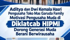 Aditya dan Dwi Kemala Hasri, pengusaha Toko Mas Garuda Family, turut mendukung semangat kewirausahaan dan mendorong generasi muda agar berani memulai usaha melalui kegiatan Diklatcab HIPMI Kerinci dan Sungai Penuh.