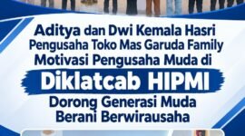 Aditya dan Dwi Kemala Hasri, pengusaha Toko Mas Garuda Family, turut mendukung semangat kewirausahaan dan mendorong generasi muda agar berani memulai usaha melalui kegiatan Diklatcab HIPMI Kerinci dan Sungai Penuh.