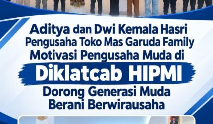 Aditya dan Dwi Kemala Hasri, pengusaha Toko Mas Garuda Family, dalam kegiatan Diklatcab HIPMI Kerinci dan HIPMI Sungai Penuh.