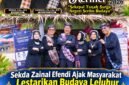 Sekda Kabupaten Kerinci Zainal Efendi saat membaur bersama masyarakat dan mengajak warga melestarikan budaya leluhur serta menjaga lingkungan dalam Festival Budaya Kerinci 2026 di Dermaga Danau Kerinci.