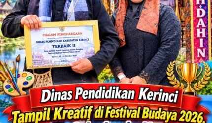 Dinas Pendidikan Kabupaten Kerinci mengikuti Festival Budaya Kerinci 2026 dengan lomba mewarnai kreatif dan stand pameran.